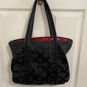Coach Poppy Signature Shoulder Bag Black